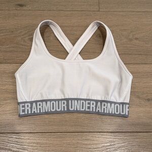 UNDER ARMOUR Gray Compression Pullover Crisscross‎ Sports Bra Active Gym Size M